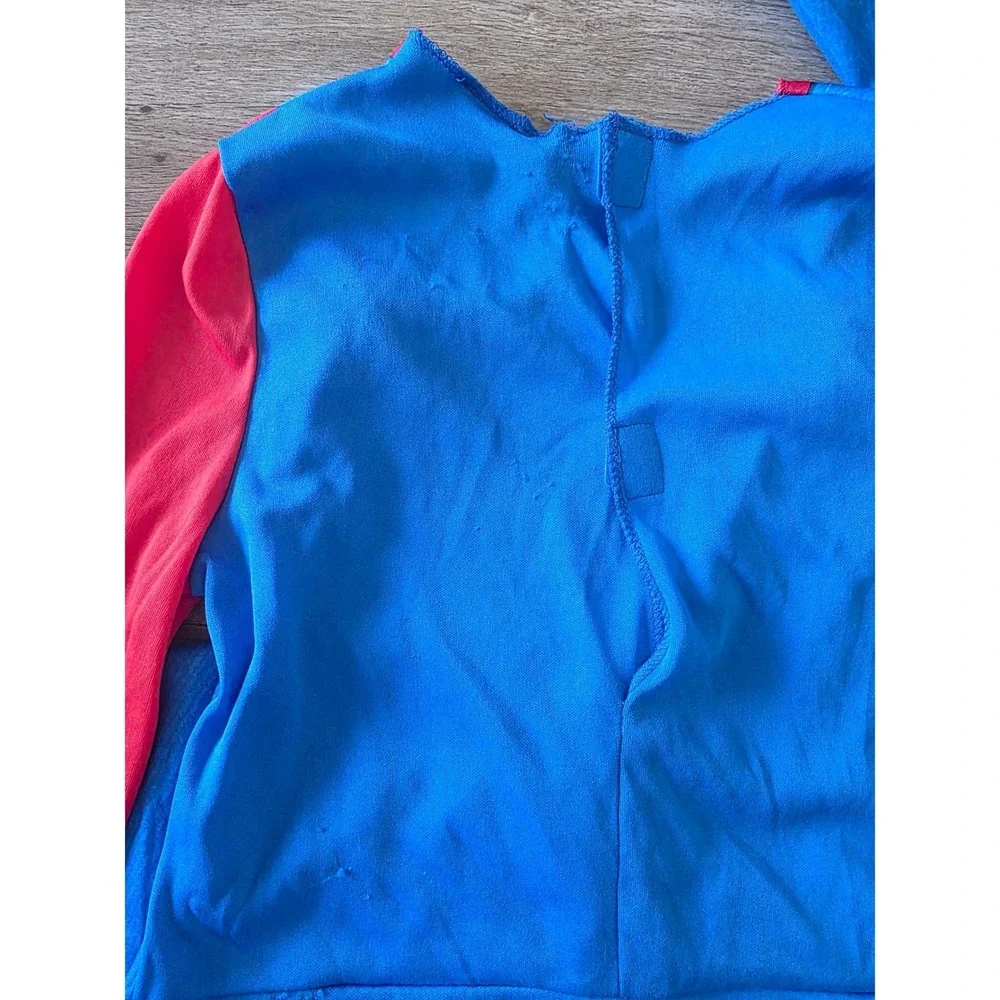 Super Mario Kids Halloween Costume Jumpsuit with Hat Red Blue Size Medium 7-8